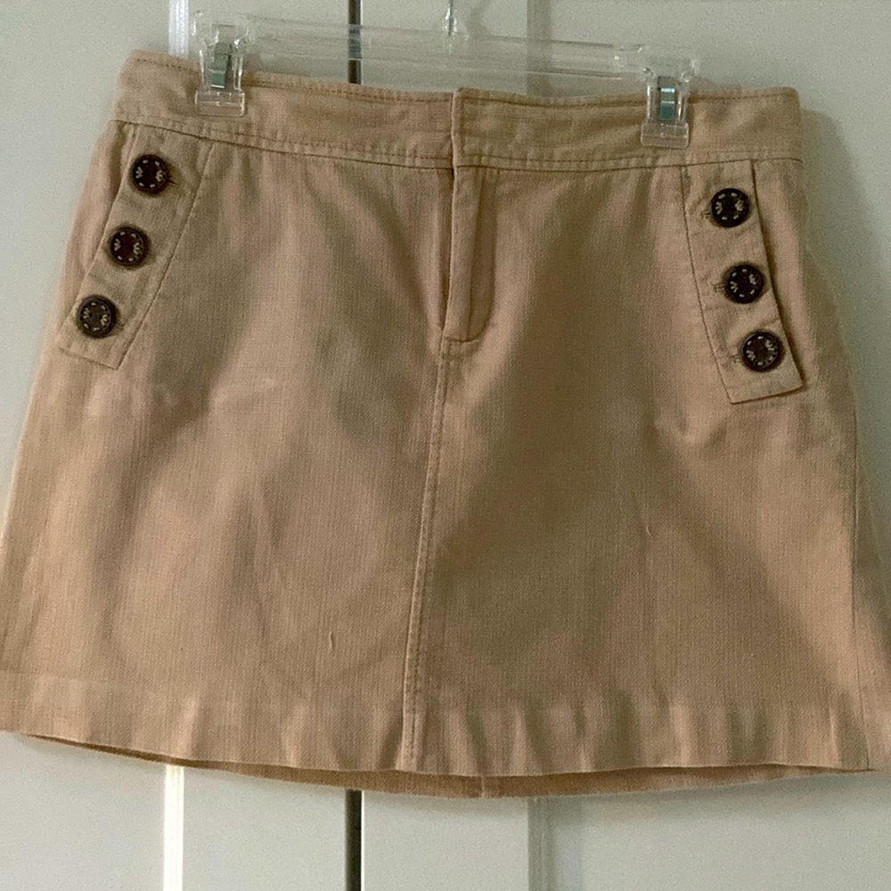 LILLY PULITZER Khaki/Tan Button Mini Skirt